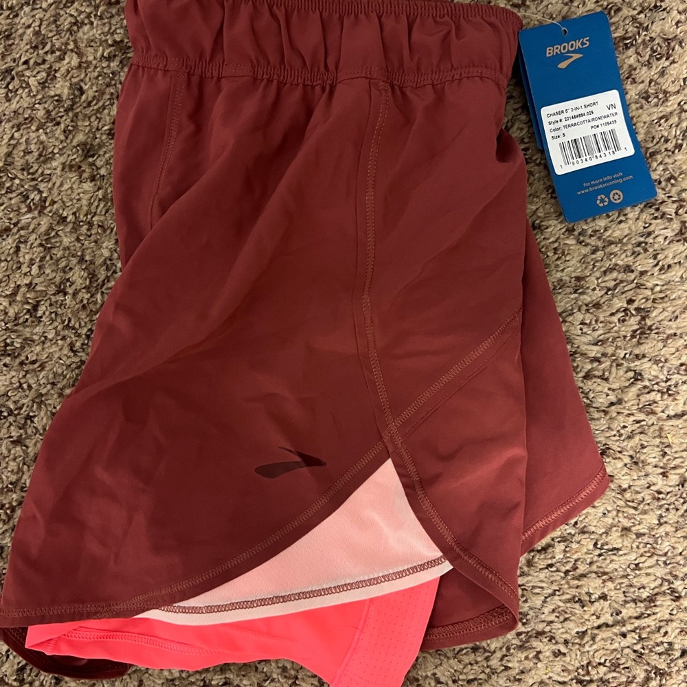 Brooks Women's Athletic Shorts - Red and Pink